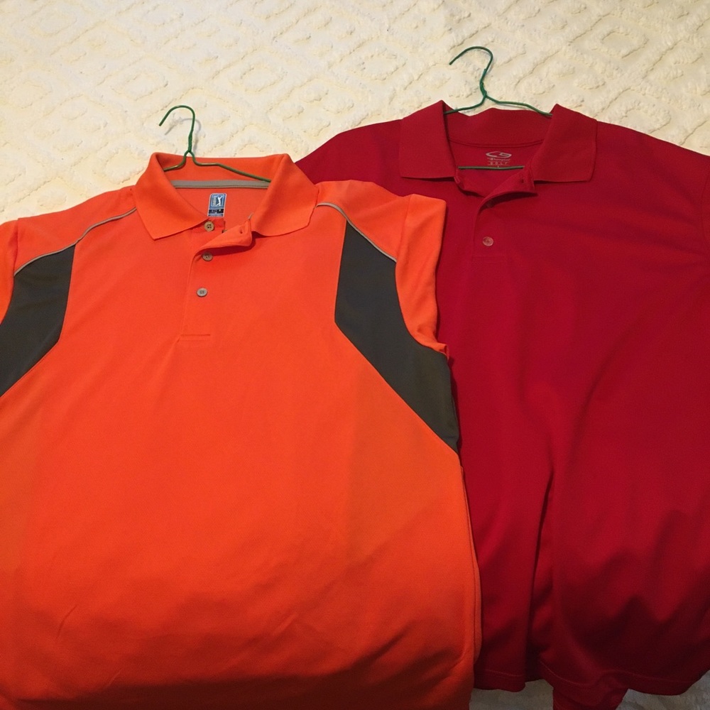 Two large golf shirts